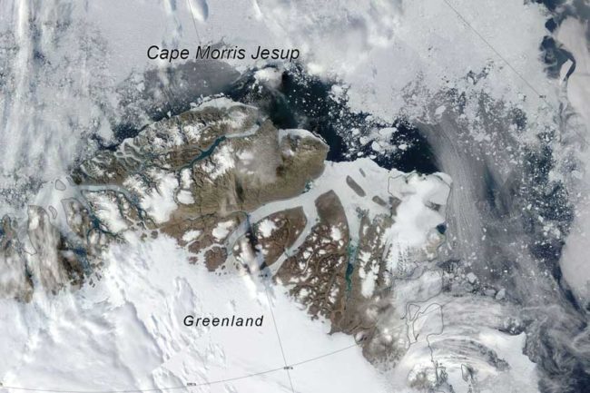 sea ice off north greenland coast